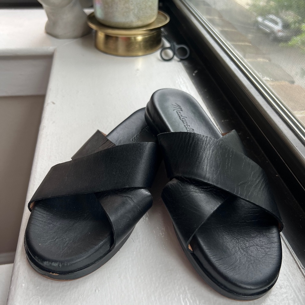 Madewell Black Leather Sandals
